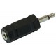 2.5 mm Mono Jack Socket to 3.5 mm Mono Jack Plug Adaptor